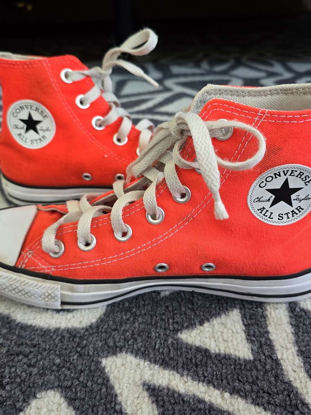 Converse All Star High-Top Sneakers - Bright Orange Canvas